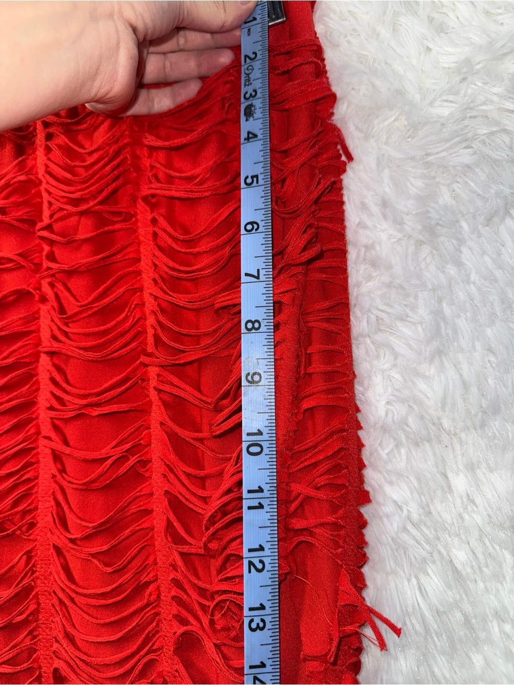 Y2K Shredded Pleated Open Leg Double Lined Maxi Skirt Distressed Floor Length - Picture 7 of 7